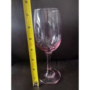 Vintage Plum Amethyst Optic Swirl Wine Goblet - 7.5" Twisted Stem